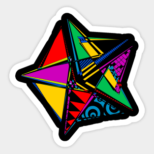 Data Art Maurer Rose | Abstract Funky Geometric Star Black Sticker